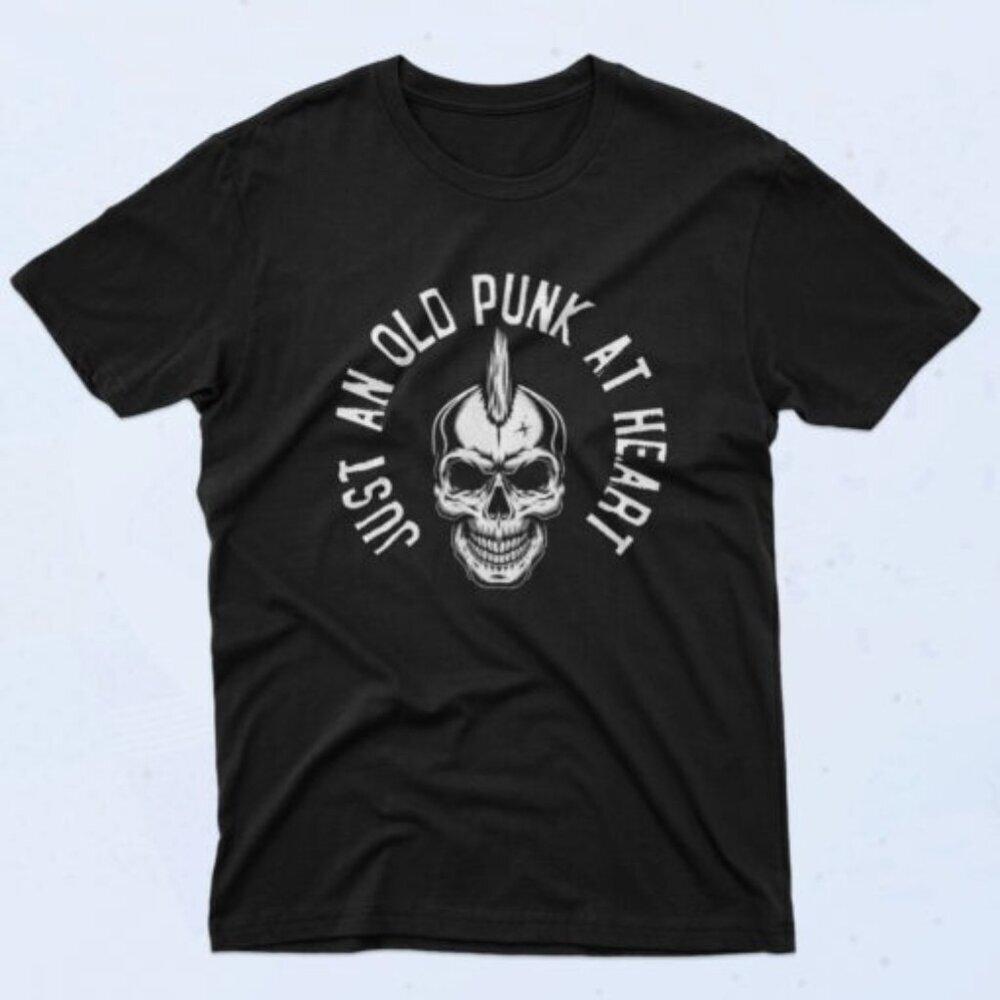 Old Punk At Heart 90S Music Meme Graphic Band Fan T-Shirt